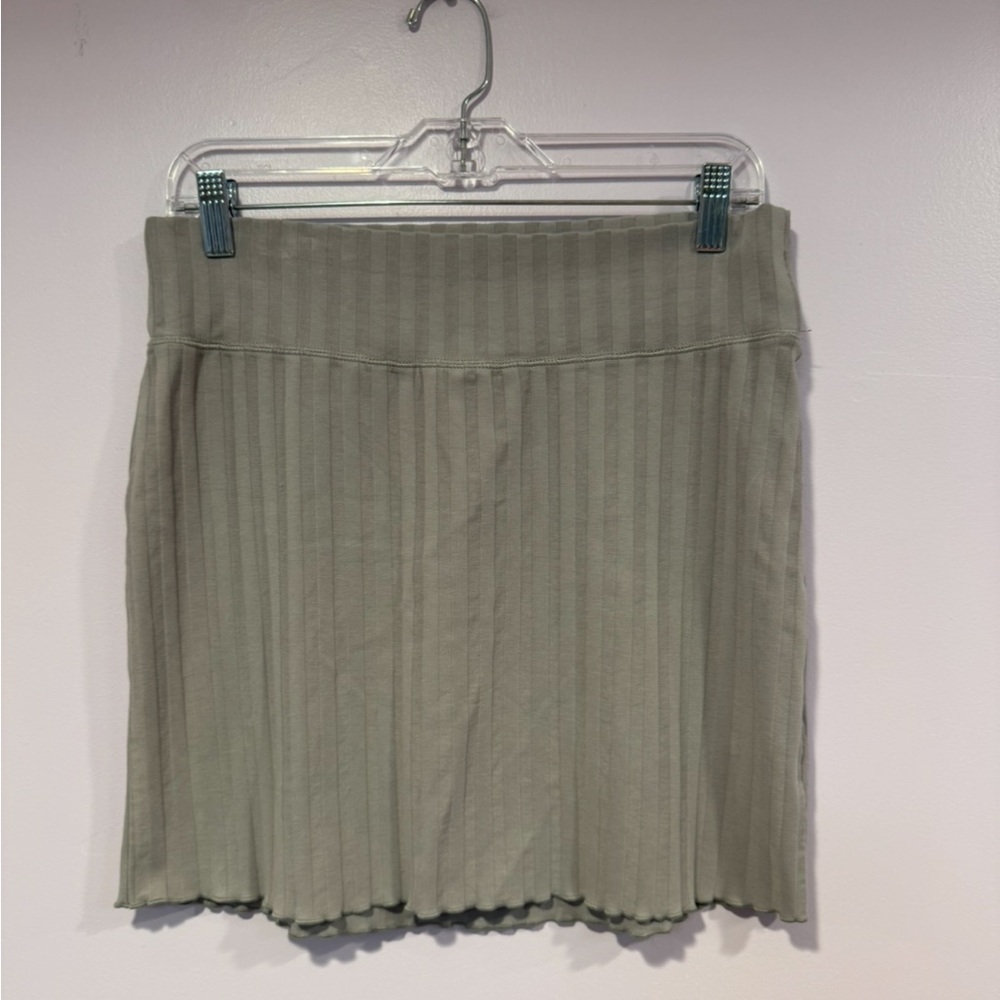 Grey ribbed‎ aerie offline scallop hem skirt